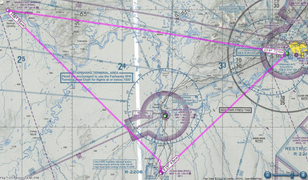 Flight route: PAFA-PAML-PACL-PAFA [skyvector.com graphic]